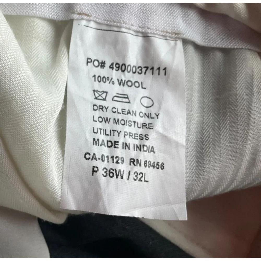 Lauren Ralph Lauren Men size 36x32 wool gray dress pants total comfort flat fron - Picture 9 of 10